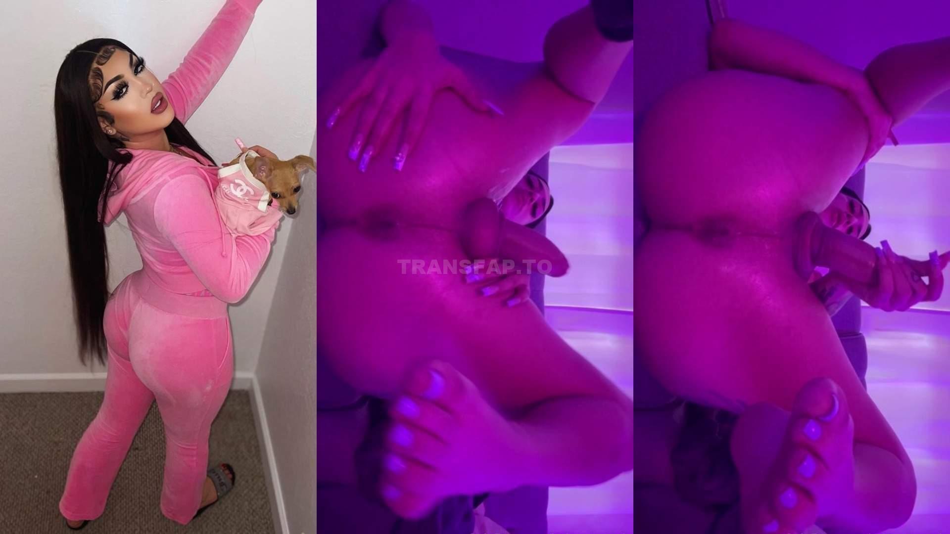 Jadegotpeach Plays With Her Cock Till She Cums