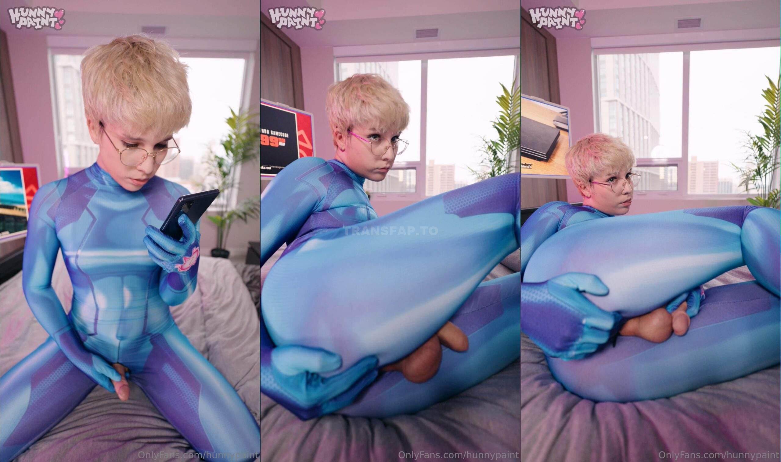 Hunnypaint Plays With His Cock In A Blue Cosplay Onlyfans Leaked Video